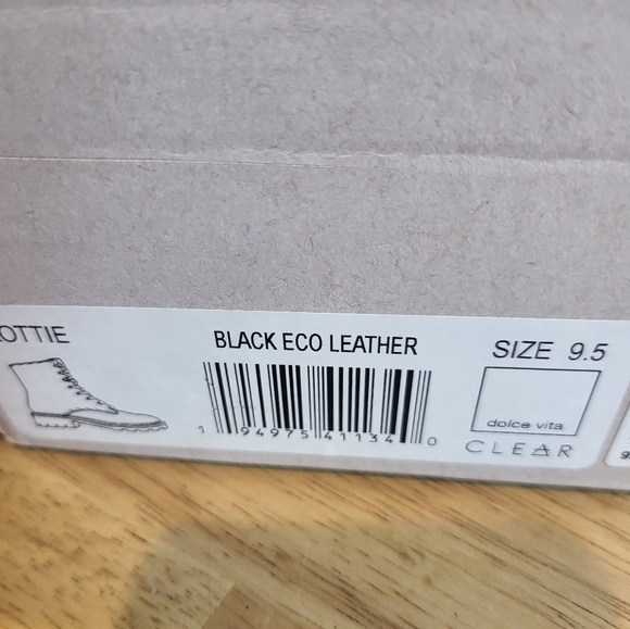 Dolce Vita Lottie Almond Toe Leather Combat Boots Black 9.5 - Picture 8 of 8